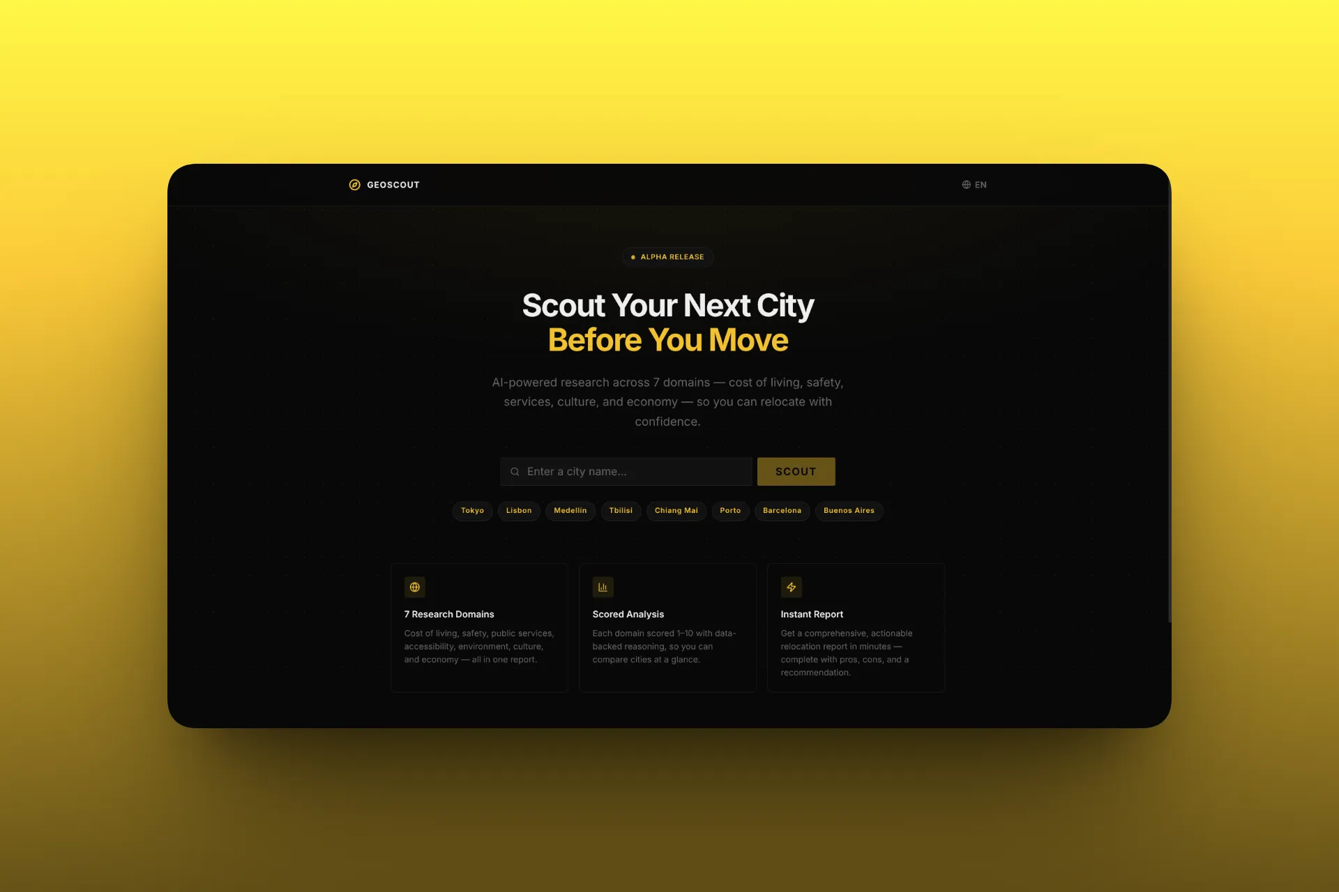 GeoScout AI mockup